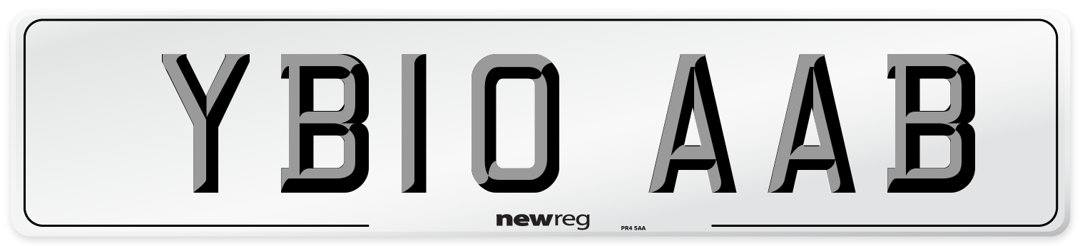 YB10 AAB Number Plate from New Reg